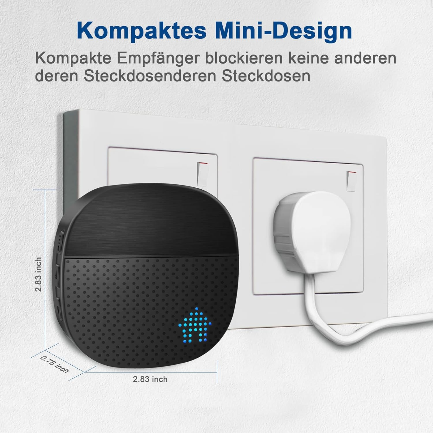 SURFOU Wireless Bell 400 M Range Wireless Doorbell Front Door Outdoor Waterproof Wireless Doorbell Transmitter with Batteries with 55 Ringtones, 5 Volumes, LED Flashing, Black (2 Receivers + 1 image number 2