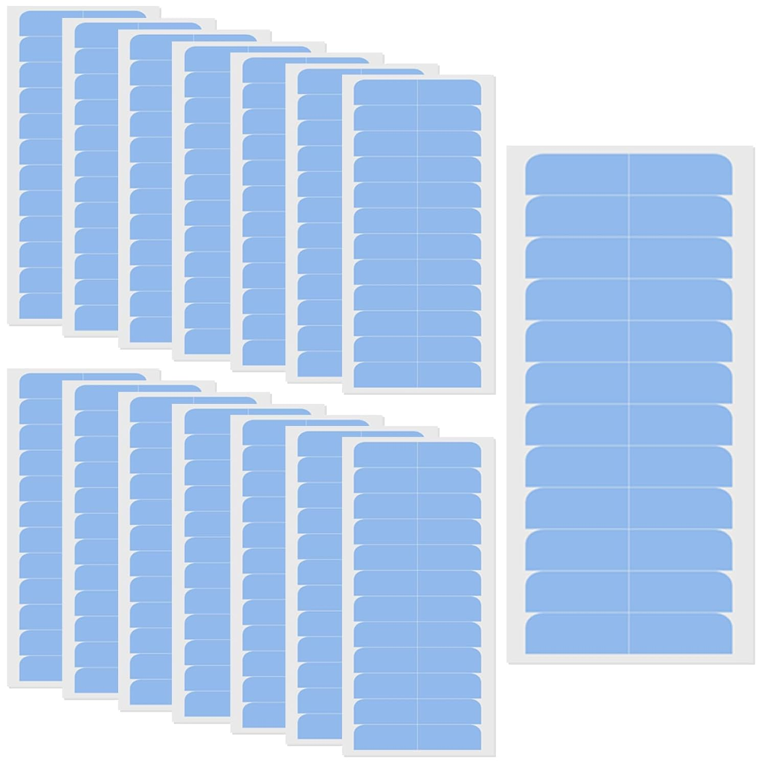 180 Pcs Hair Extension Tape Taps, Double Sided Adhesive Hair Extension Tape Replacement, Professional Strong No-Residue Bonding Tapes (Blue) image number 3
