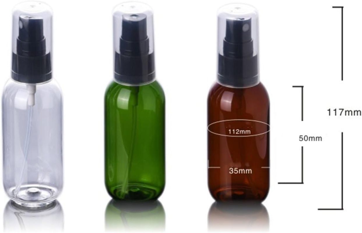 GAROZATION 5 Pcs 50Ml Refillable Small Spray Bottles with Black Full-Cover Pump, Semi- Light Brown Pet Cosmetic Sprayers for Travel and Indoor Use image number 4
