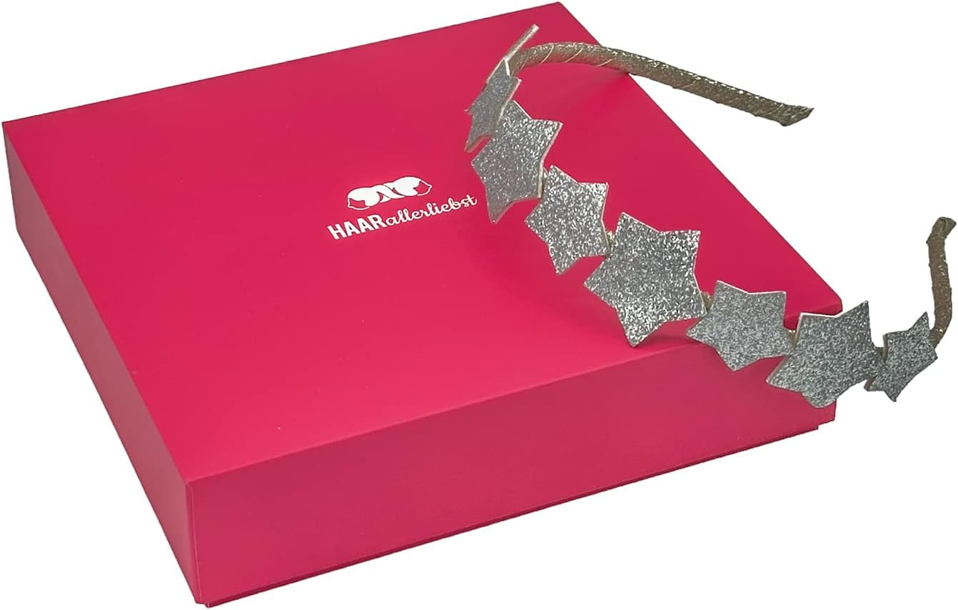 Haarallerliebst Hair Hoop (Tulle with Dots, Blue Pink) for Girls with Storage Box image number 5