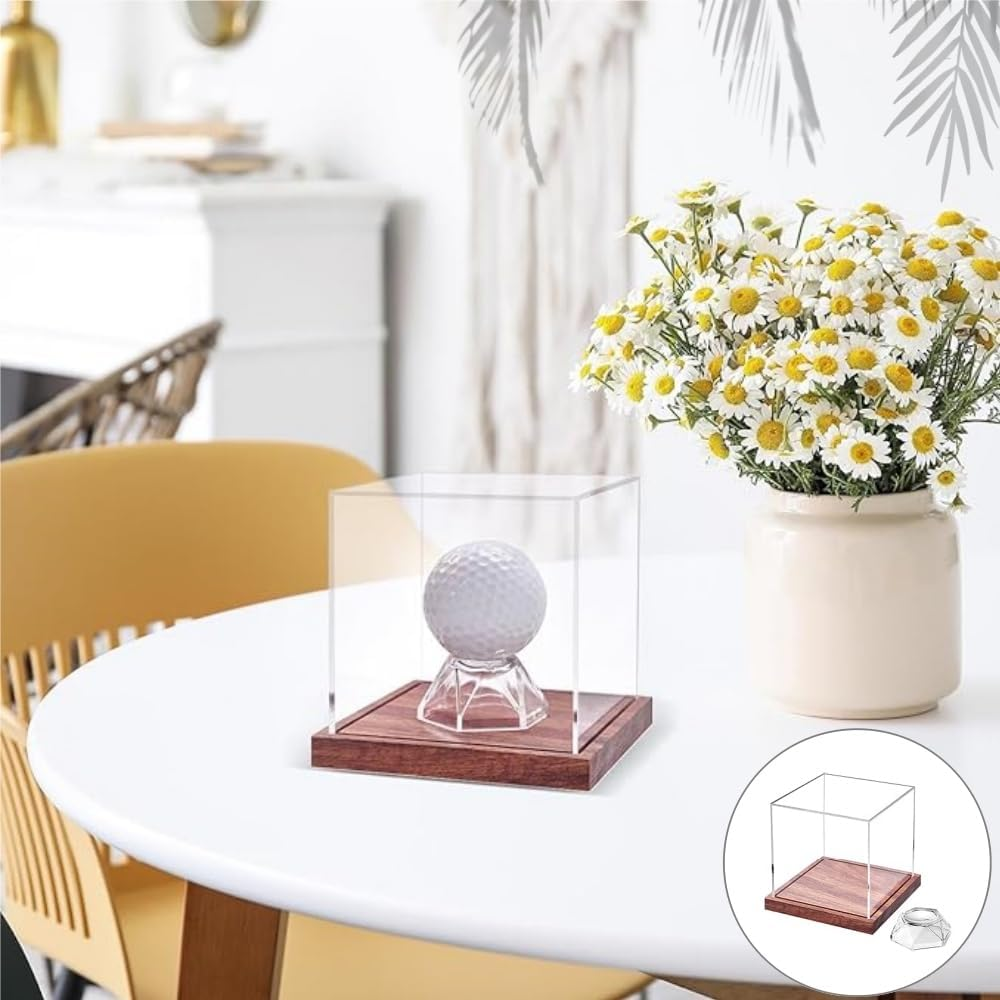 Golf Ball Display Holder,Transparent Golf Ball Organizer Holder | Dustproof Sports Accessories, Square Baseball Storage Case for Study Room Bedroom image number 2