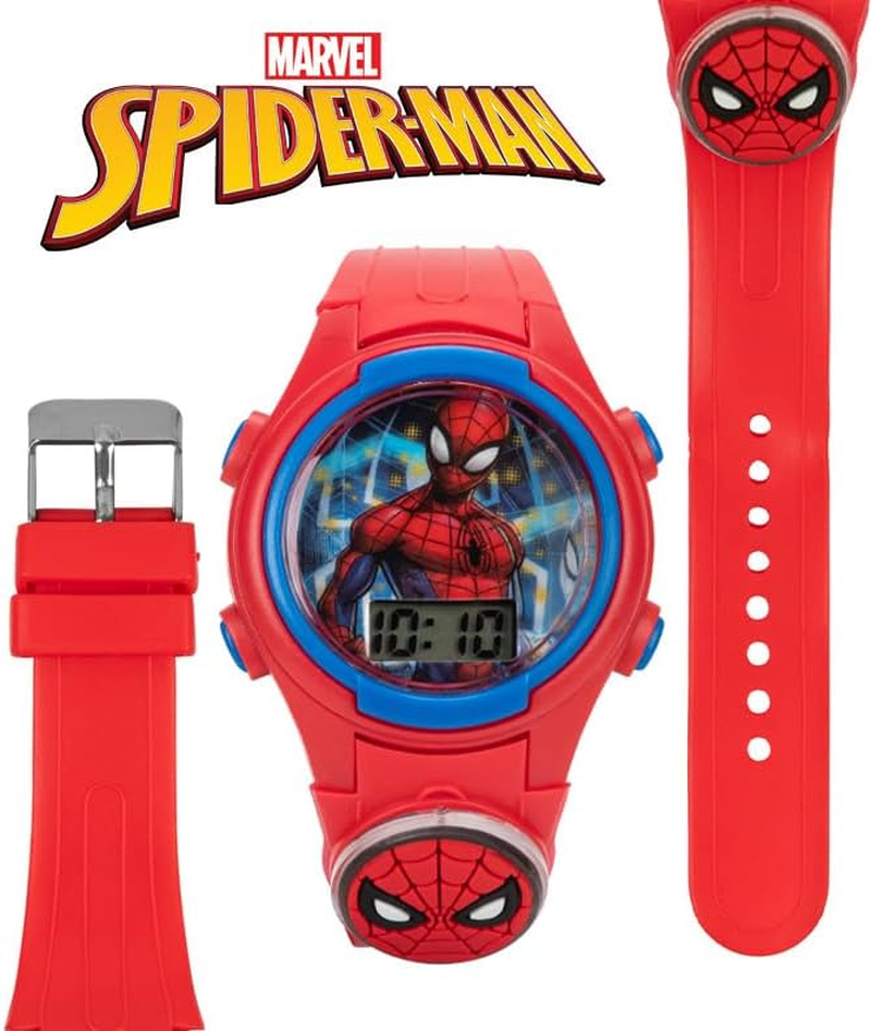 Accutime Kids Marvel Spider-Man Digital Quartz Plastic Watch for Boys & Girls with LCD Display, Red, Digital Quartz image number 1