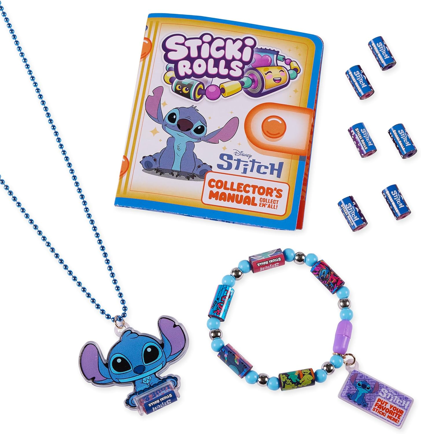 Sticki Rolls Stitch Pendant Pack, Wearable Sticker Jewellery, Collectable Toys, Disney Stitch