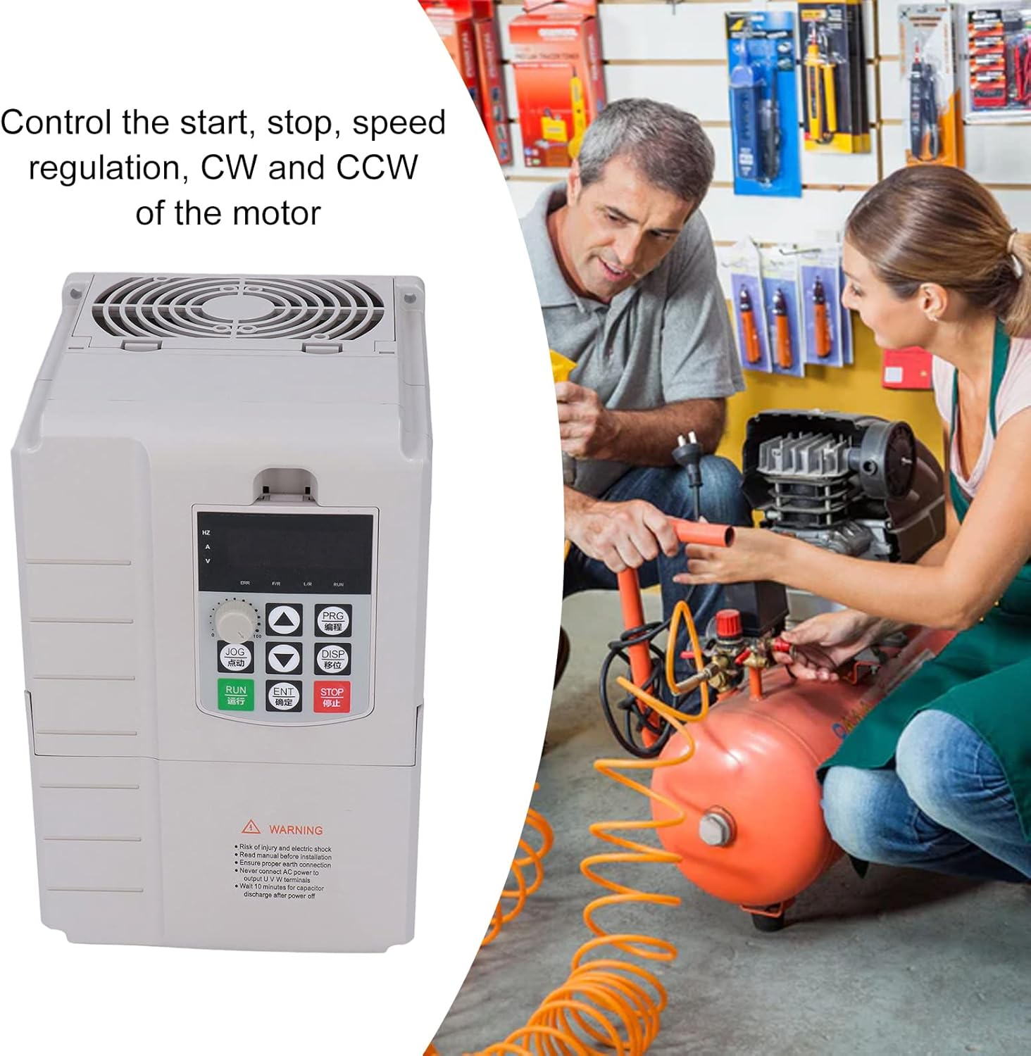 Variable Frequency Drive, 7.5KW Input to 380V Output, Single Phase to 3 Phase Frequency Converter for Fans, Pumps, Air Compressors image number 1