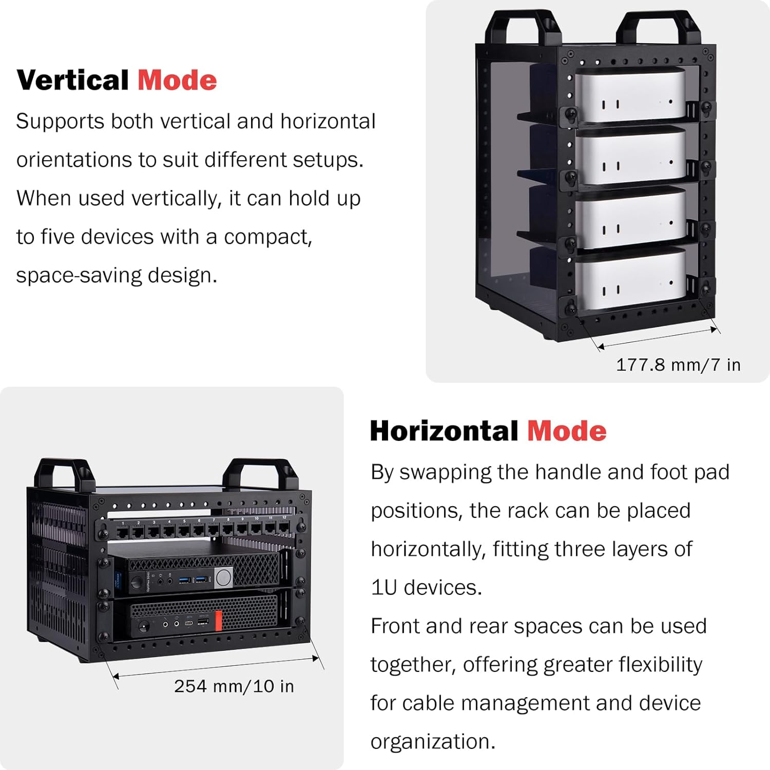 Geeekpi Deskpi Rackmate TT Mini Server Cabinet for Mini PC, Network, Servers, Audio, and Video Equipment image number 3