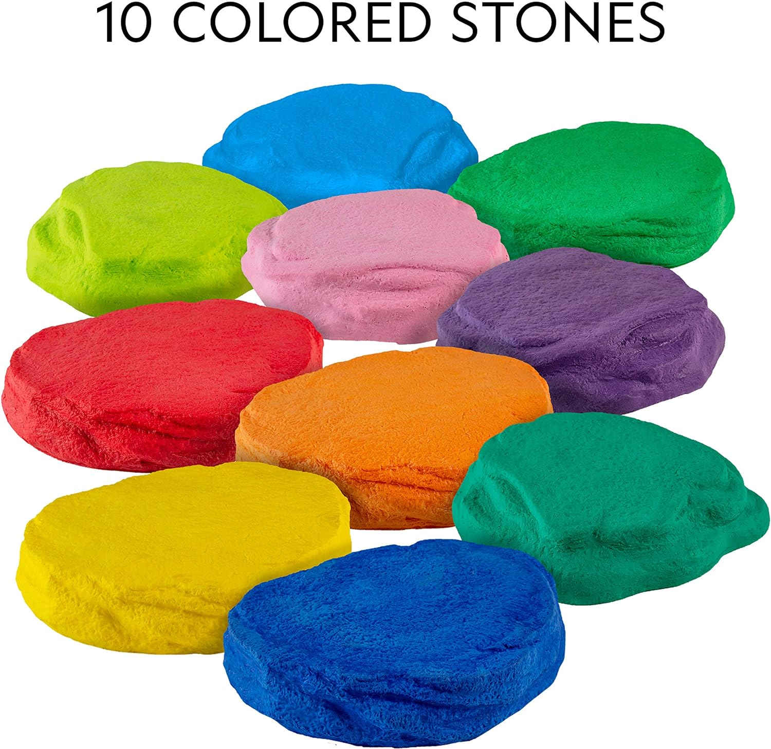 National Geographic Stepping Stones for Kids &ndash; 10 Durable Stones Encourage Toddler Balance & Gross Motor Skills, Indoor & Outdoor Toys, Toddler Stepping Stones, Balance Stones, Kids Obstacle Course image number 2