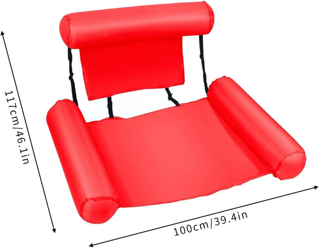 AIMALL Inflatable Water Floating Chair 117X100Cm PVC Mesh Pool Lounger with Backrest, Foldable Reclining Seat for Adults, Blue Colour Lightweight Swim Float for Pool Lake Beach image number 3