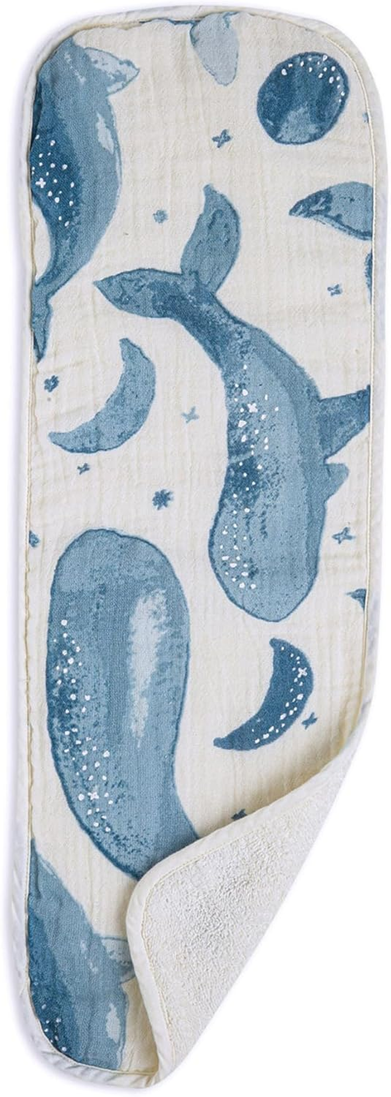 Crane Baby Soft Muslin Burp Cloth, Lightweight and Absorbent Burp Cloth for Boys and Girls, Whale, 3 Piece, 7&rdquo; X 20&rdquo; image number 5