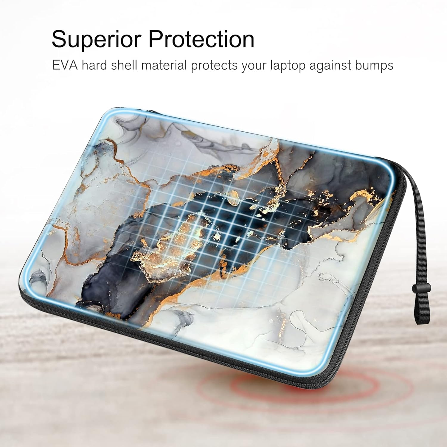 FINPAC Hard Laptop Sleeve Case for 13-Inch Macbook Air M3 M2 M1 2024, 14-Inch Macbook Pro M3/M2/M1 A2918 A2992 A2779 A2442, Waterproof Case for Dell, Surface Laptop, HP, Acer, Cloudy Marble image number 6