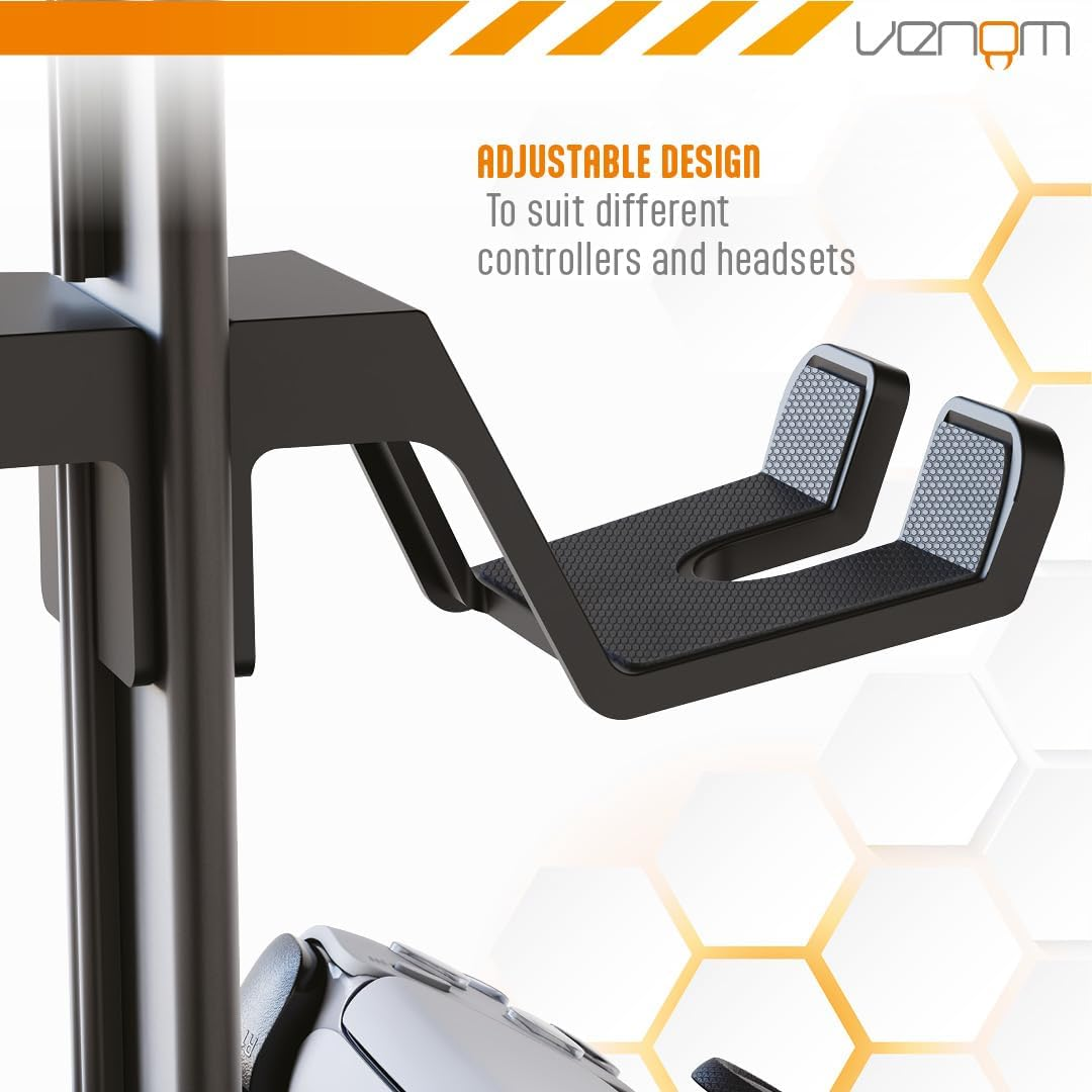 Venom Universeller Headset- & Controller-St&auml;nder | 4-Stufig Verstellbarer Metall-Organizer F&uuml;r Controller Oder Headsets | Gaming-Ablage F&uuml;r Playstation, Xbox, Nintendo Switch image number 1