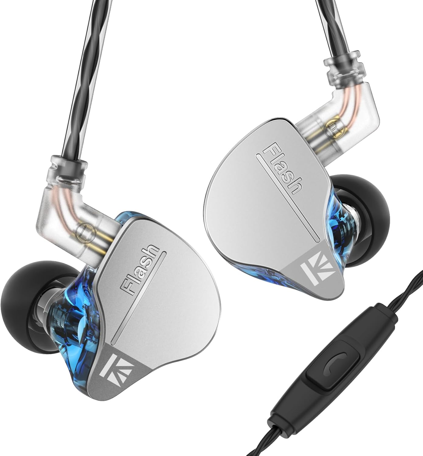 Keephifi KBEAR Flash Dual Drviers Hybrid Hifi Headphones, CNC Aluminum Alloy Cover in Ear, Powerful Magnetic Dynamic Driver 10Mm, Detachable Cable (Purple, No Microphone)