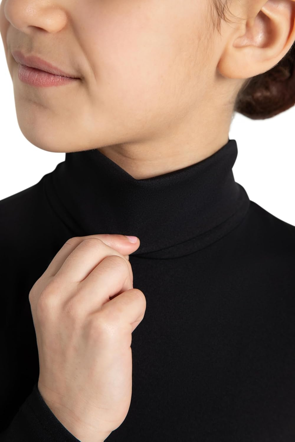 Capezio Girls' Team Basic Turtleneck Long Sleeve Leotard with Snaps - Big Girls, Black image number 5