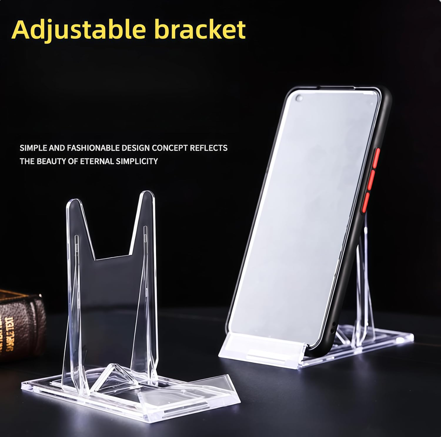 6 Pack Acrylic Book Stand for Display Adjustable Clear Book Display Holder Easel Stand Collector Display Stand for Home Office Back to School Comic Book Album CD Magazine Postcard Picture Artworks image number 5