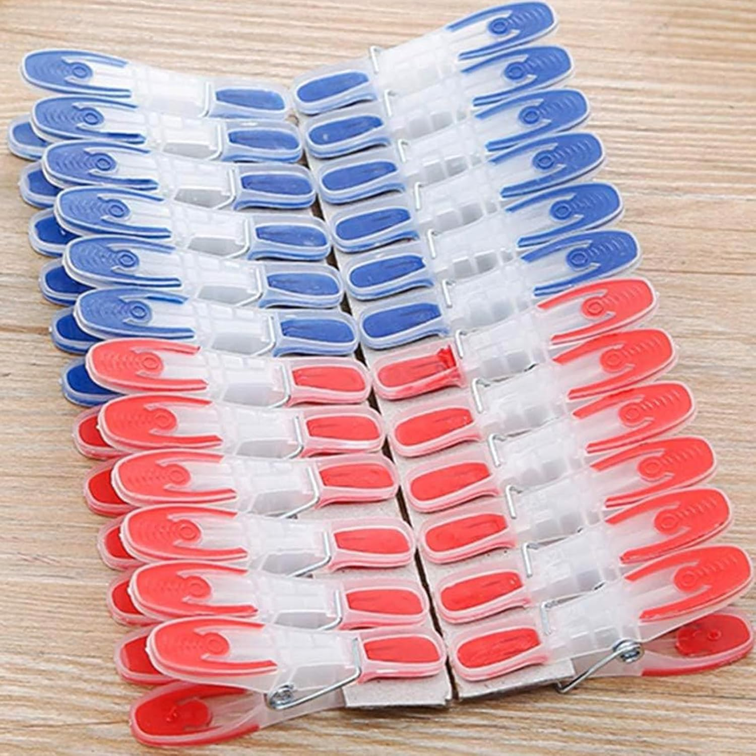 Strong Non-Slip Wide Open Plastic Clothes Clips,Non-Slip Clothespins,Plastic Clothes Pegs Windproof Clothespin, Socks Clips, Mini Clothespins 24 Pack (Style 1)