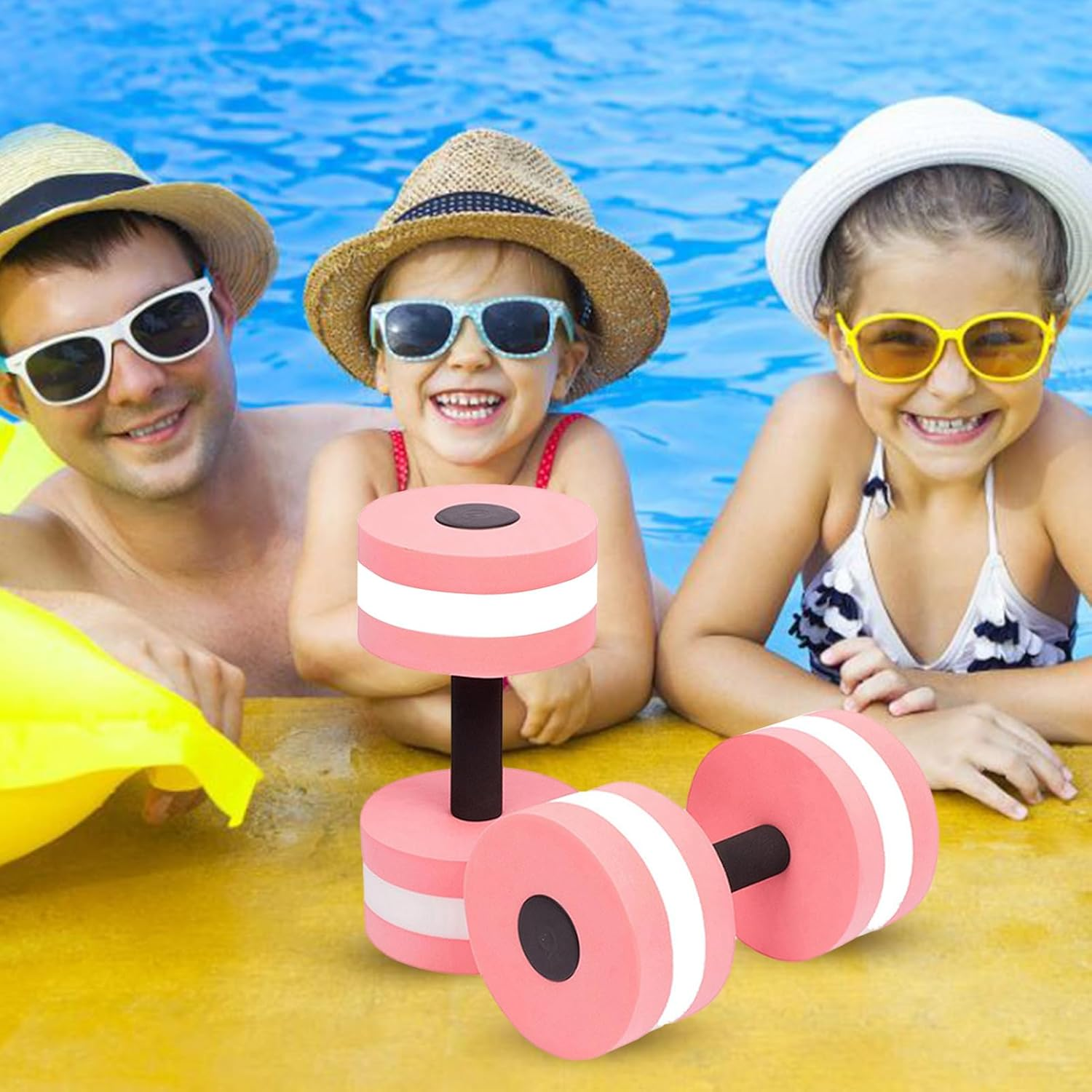 Floating Water Weight Dumbbell - Outdoor Pool Toys, Portable Swimming Weights, Dumbbells for Water Exercises, Foam Dumbbells for Aquatic Exercises, Yoga Exercises image number 1