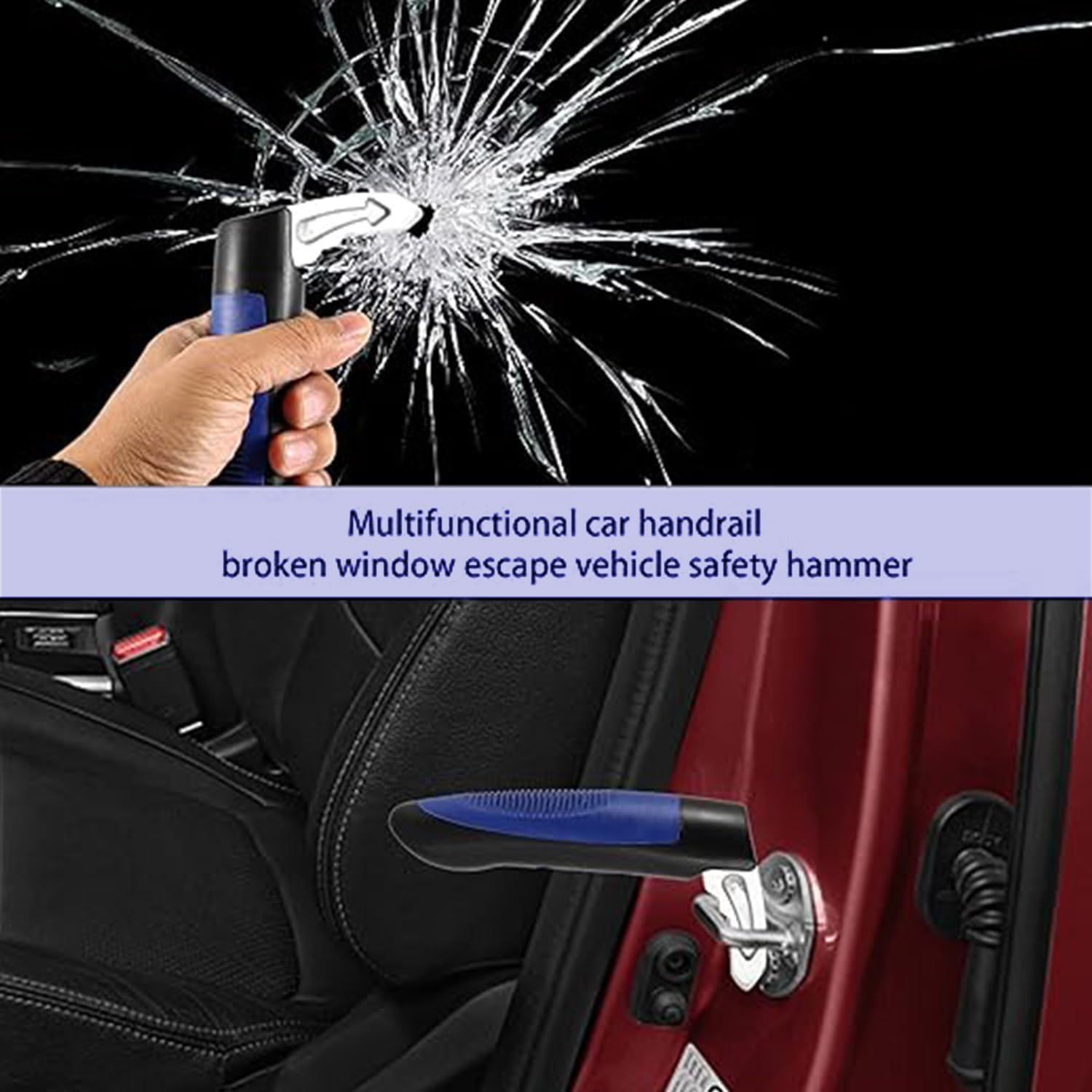 Car Door Assist Handle,Door Handle for Elderly, 4 in 1 Car Grab Handle Assist Door Latch Multifunction Grab Handle Auto Cane Vehicle Support for Injured Handicap and Senior（Blue） image number 4