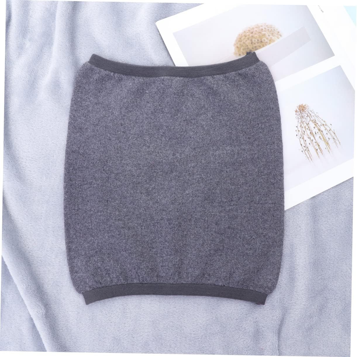 Grey Small Wool Waist Belt Warm Waist Support Abdominal Wrap Stretchy Waistband for Women image number 4