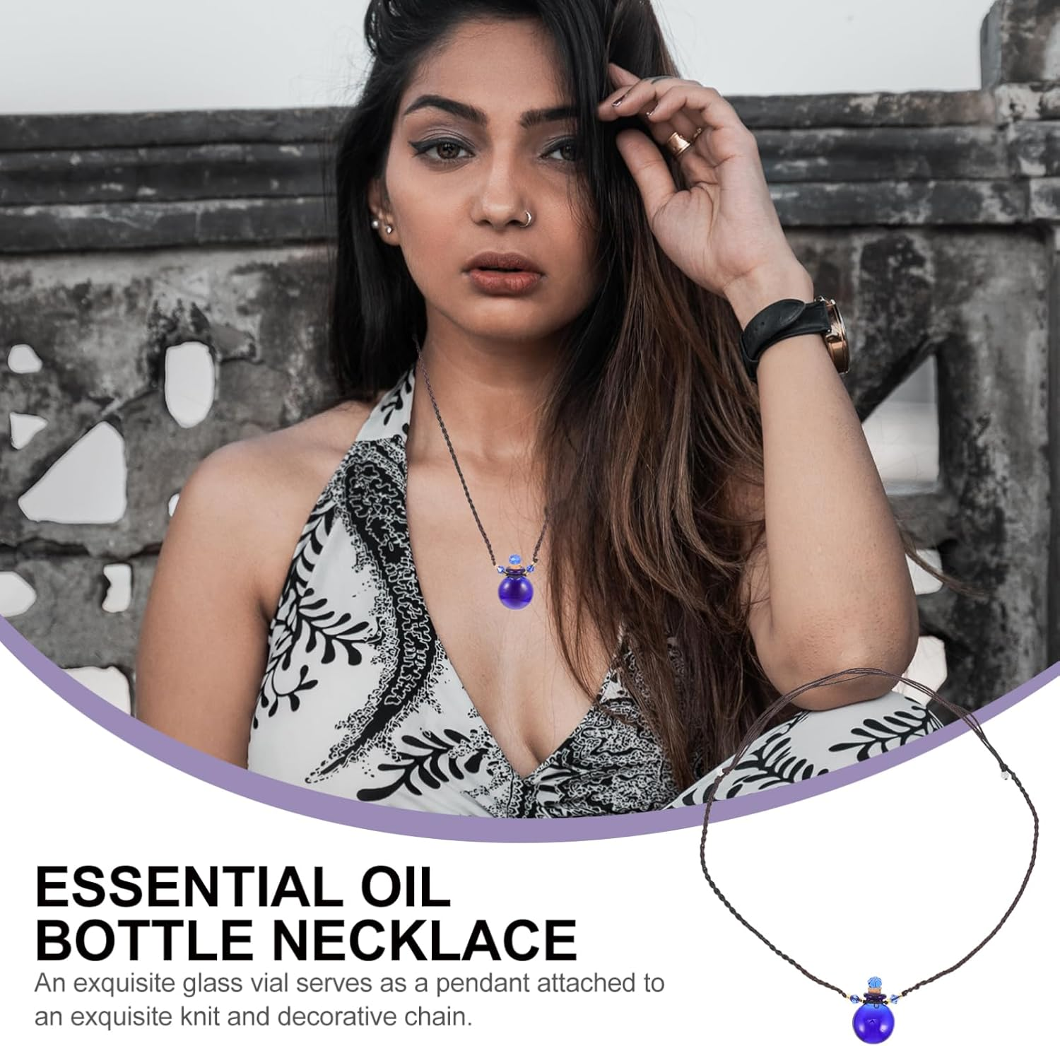 ERINGOGO 4Pcs Portable Aroma Bottle Car Air Freshener Decorative Pendant Car Perfume Scent Booster image number 5