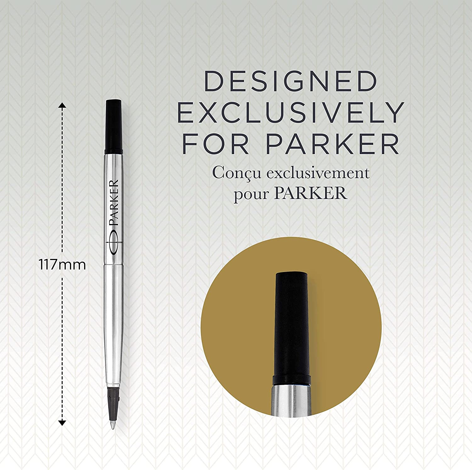Parker Rollerball Refill Black Medium Blister