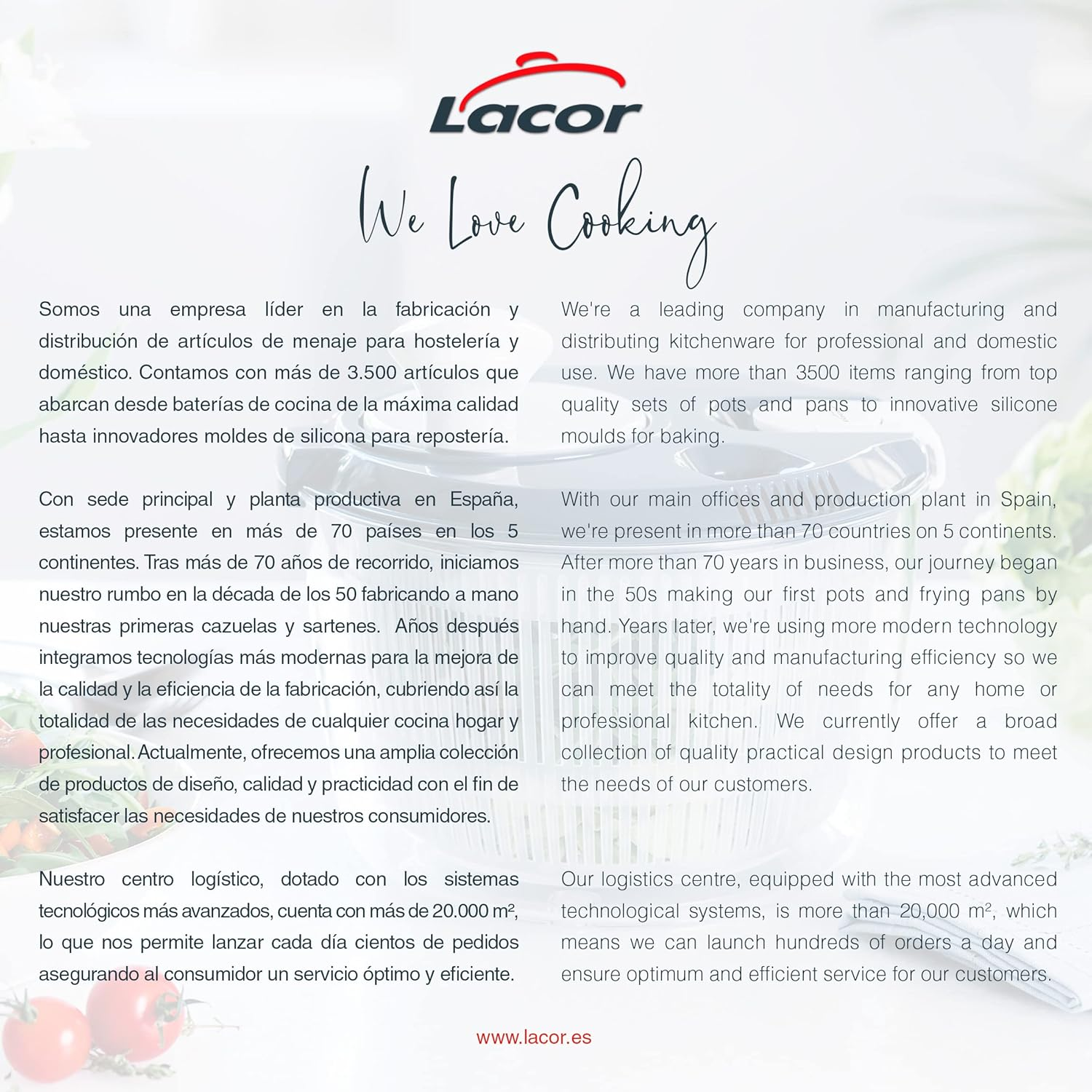 Lacor 61422 Small Spinner with High Speed, Rotary Knob, Locking System, 3-Piece, Draining Rack, Bowl, 100% Bpa-Free, Diameter 20.5 X 19 Cm, Grey, Steel image number 5