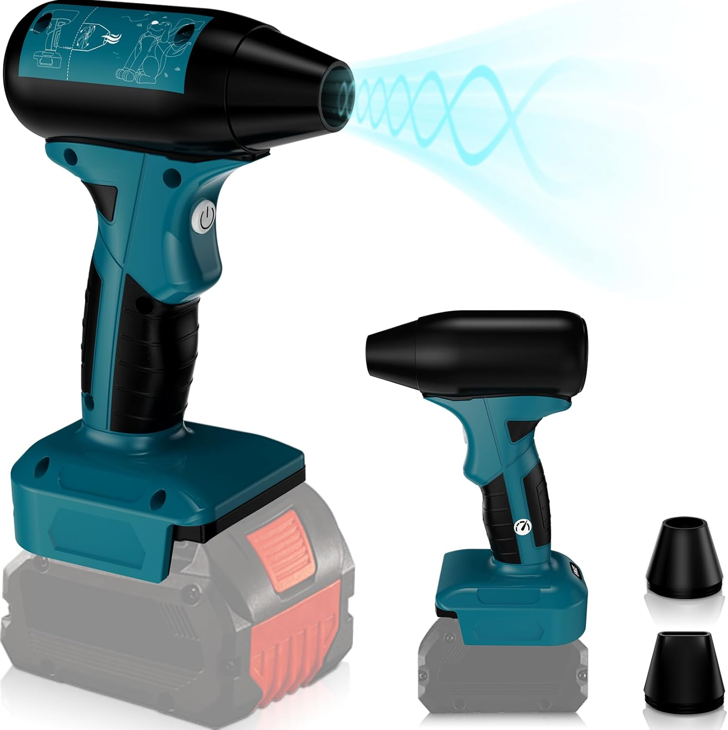 URUN Jet Dry Mini Blower for Bosch GBA 18V Battery, 130000RPM 18V Battery Blower, Portable Dust Blower, Air Blower Brushless for Cleaning PC, Keyboard and Car (No Battery) image number 2