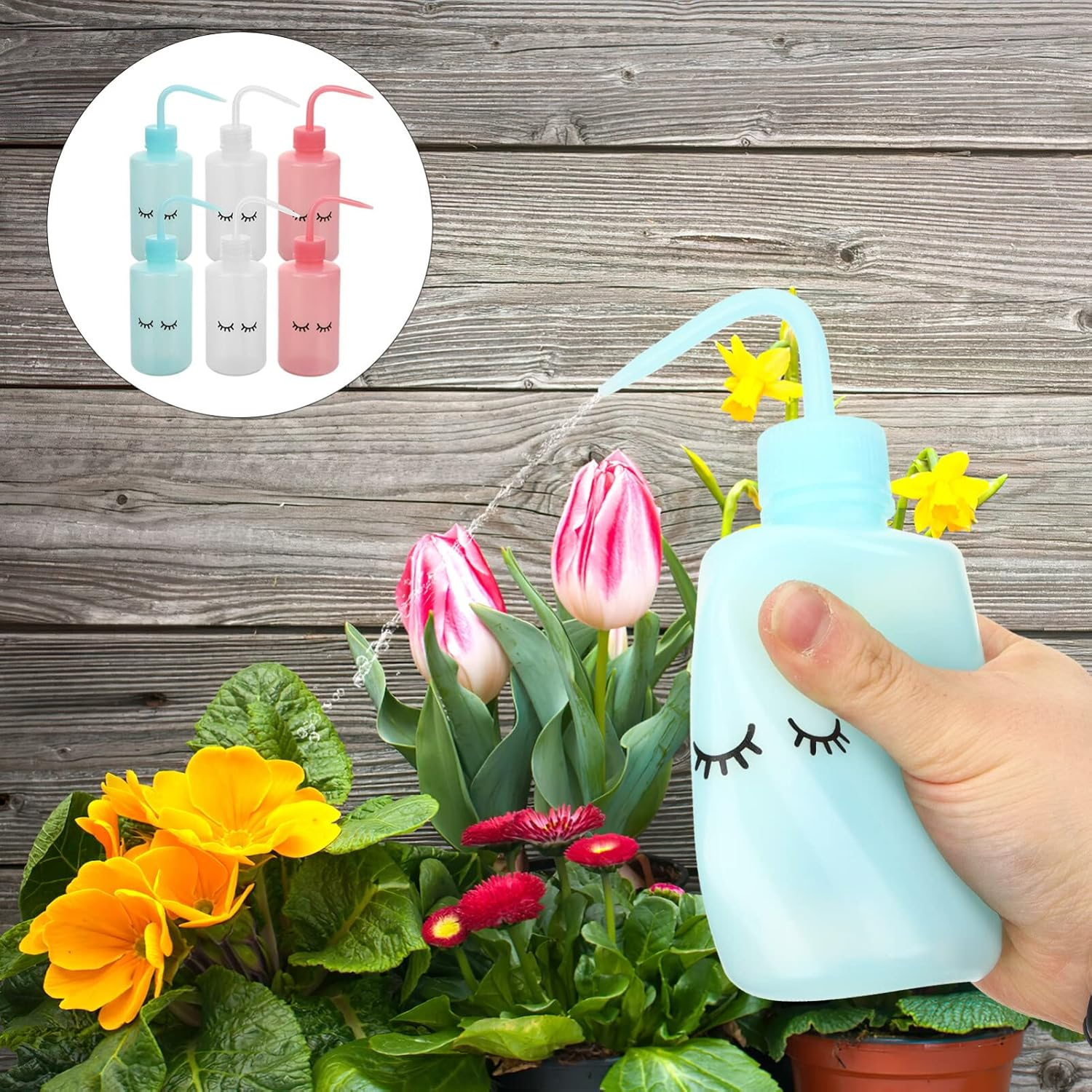 FRCOLOR 6Pcs Elbow Bottle Plastic Squeeze Bottle for Supplies and Small Indoor Gardening image number 5