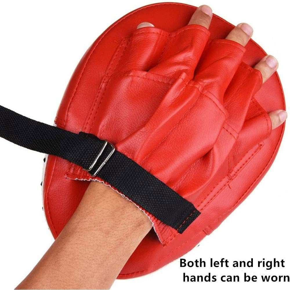 Wolike 1 Pcs Boxing Focus Pad, Punching Target Mitt for Hook & Jab Strike and MMA UFC Training, Ergonomic Fit Hand,High Elasticity EVA, Non-Toxic (Black and Red) image number 4