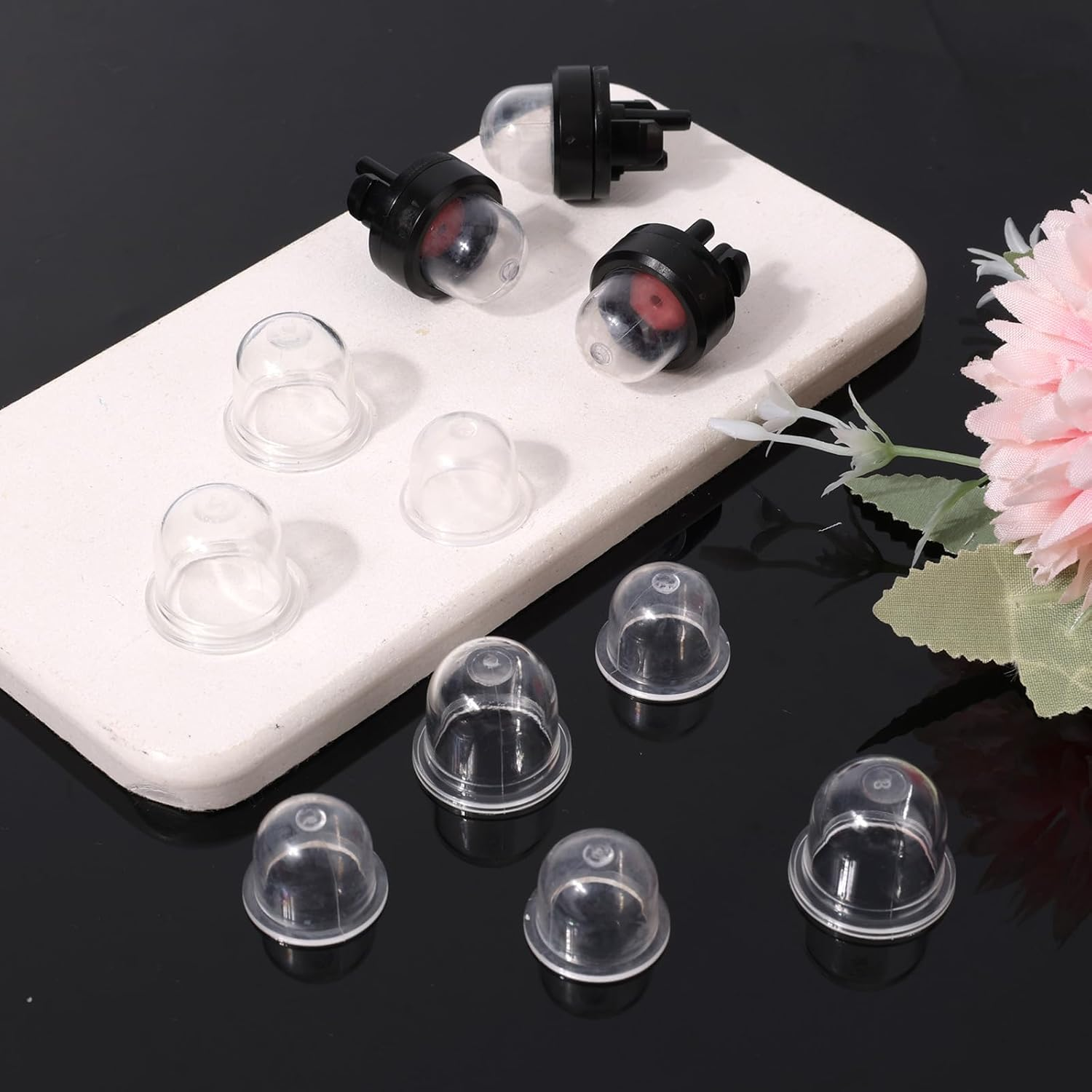 2Pcs 188-512-1 Snap in Primer Bulb Pump with 2Pcs 2 Sizes Carburetor Primer Bulb Replacement, Compatible with Walbro WT-23A Zama Poulan Echo Craftsman Homelite Chainsaw Blower & Trimmer image number 6