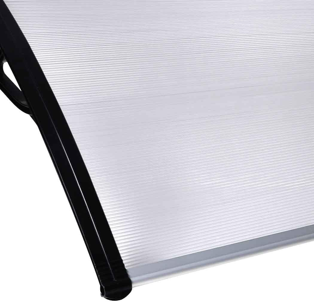 Mountview Window Door Awning Canopy Transparent PC Panel with Black Bracket Outdoor Door Canopy Sun Shade Shelter, Patio Terrace Garden Baconly Porch Shield Rain Snow Eaves Cover Protector,1Mx2.4M DIY image number 5