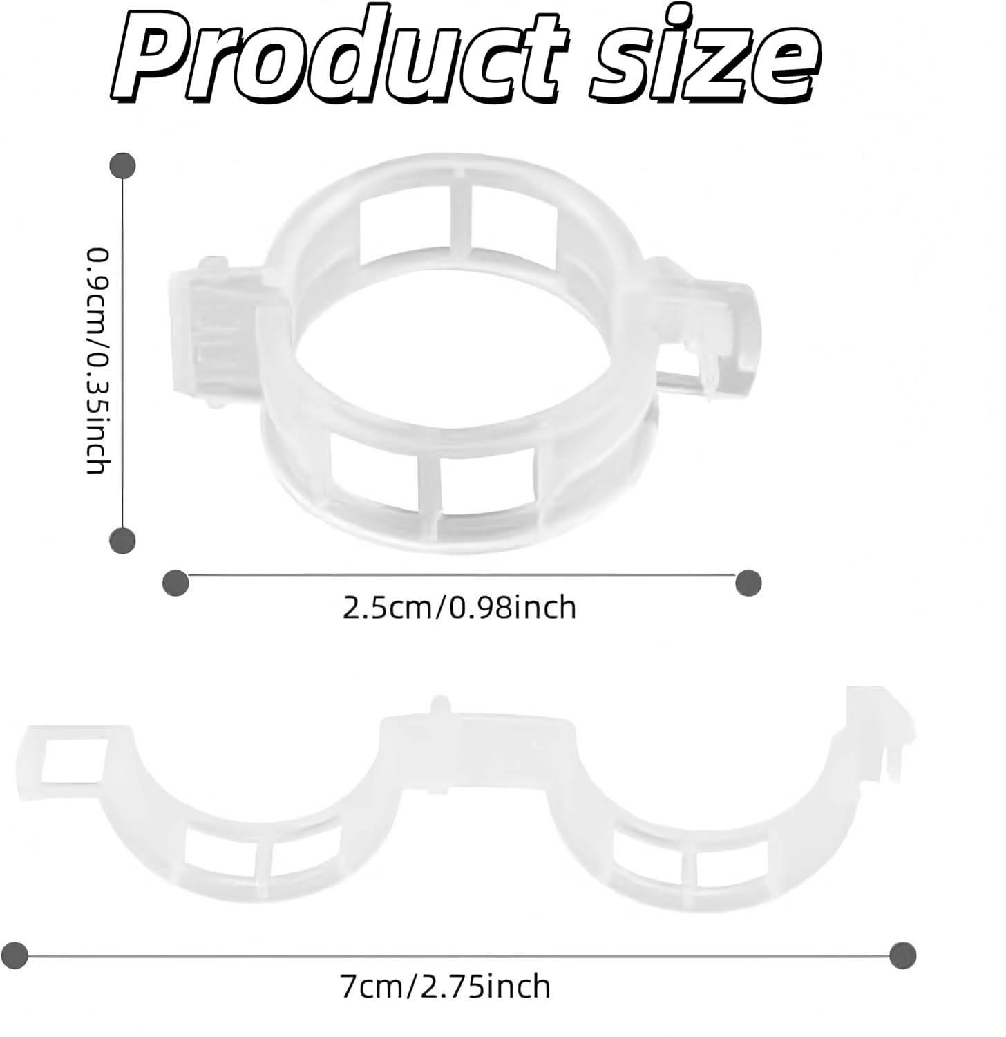 100 Pcs Plastic Plant Clips,Reusable Plastic Trellis Plant Support Clips for Support, Grape and Tomato Vine, Vegetables Plants(White) image number 1