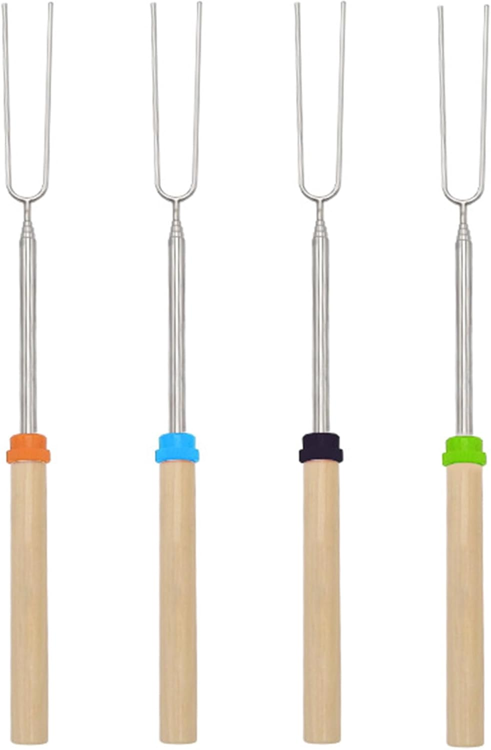 Telescoping Marshmallow Roasting Sticks, Extra-Long Scalable Smores Skewers for Campfire, Fire Pit, BBQ & Hot Dog - Stainless Steel Extendable Forks for Outdoor Cooking, Camping Picnics (4PCS) image number 5