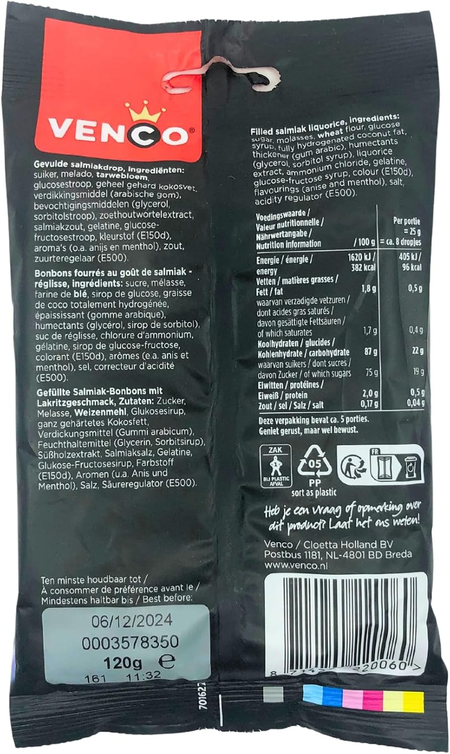 Venco Licorice Candy School Chalks, 120 G