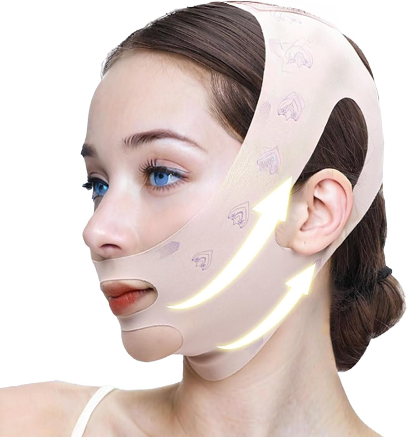Chin Strap for Sleeping, V Line Chin Face Lifting Mask, Double Chin Reducer Eliminator for Women, Jawline Mask with Breathable & Comfortable Design, Face Wrap for Overnight Skincare (1Pcs) image number 4