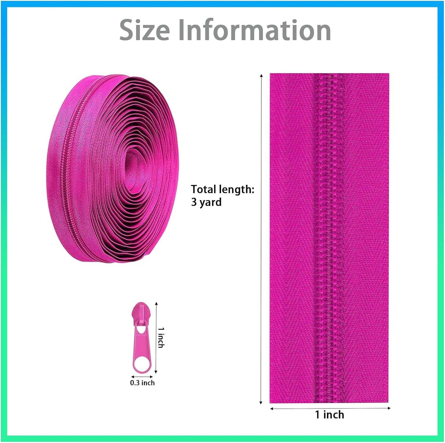 Jotia 12Pcs/ 36 Yards #3 Nylon Coil Zippers with 120Pcs Match Zipper Sliders Assortment Kit, 12 Bright Colors Zipper Repair Kit Sewing Zippers Zipper Heads Bulk Zippers for DIY Sewing Craft Bags image number 5