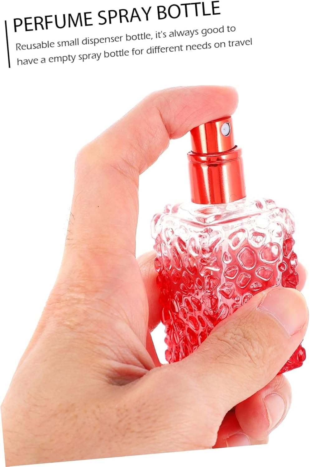 Mikinona Glass Perfume Spray Bottle 4 Pack 27Ml Refillable Perfume Dispenser for Travel and Daily Use Red image number 3