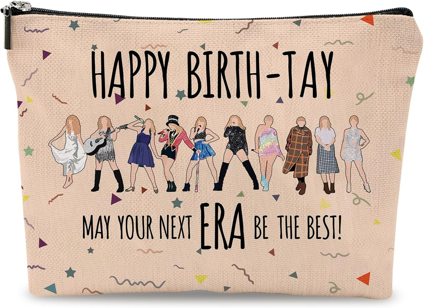 DDPOND Music Lover Makeup Bag Gift &ndash; Aesthetic Travel Cosmetic Bag for Girls & Women, Zipper Pouch for Concerts, Birthdays, Graduation, Toiletry Organizer for Fans, Sisters, Daughters (Light Pink)