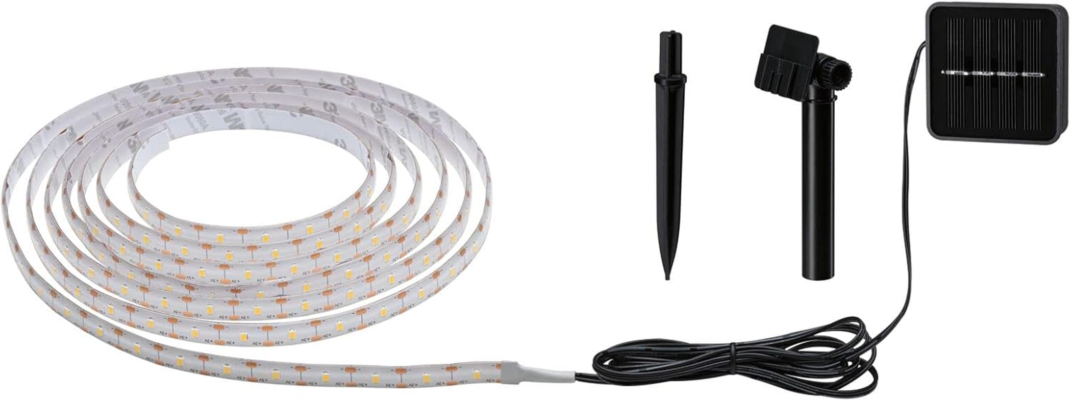 Paulmann 78896 LED Strip Solar 3 M with Twilight Sensor and Battery IP44 0.3W 48Lm 60Leds/M 2700K Warm White Black Plastic image number 3