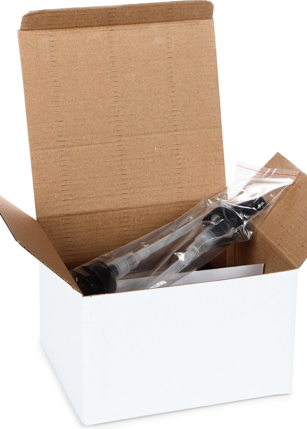 Vivaplex, 2, Large, 16 Oz, Empty, Amber Glass Bottles with Black Lotion Pumps