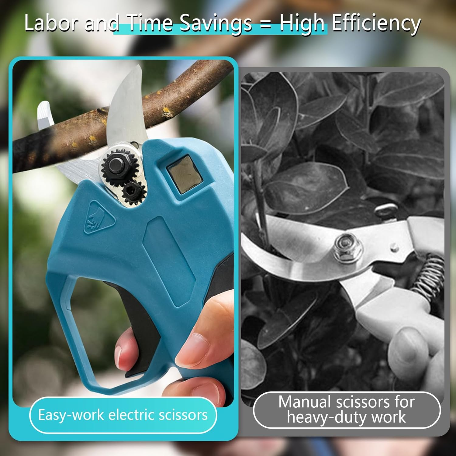 Electric Pruning Shears, Portable Cordless Rechargeable Pruning Shears with 2 Set 2000Mah Large Capacity Battery,Suitable for Pruning Garden Fruit Branches, Bonsai,Flowers,25Mm Cutting Diameter image number 1