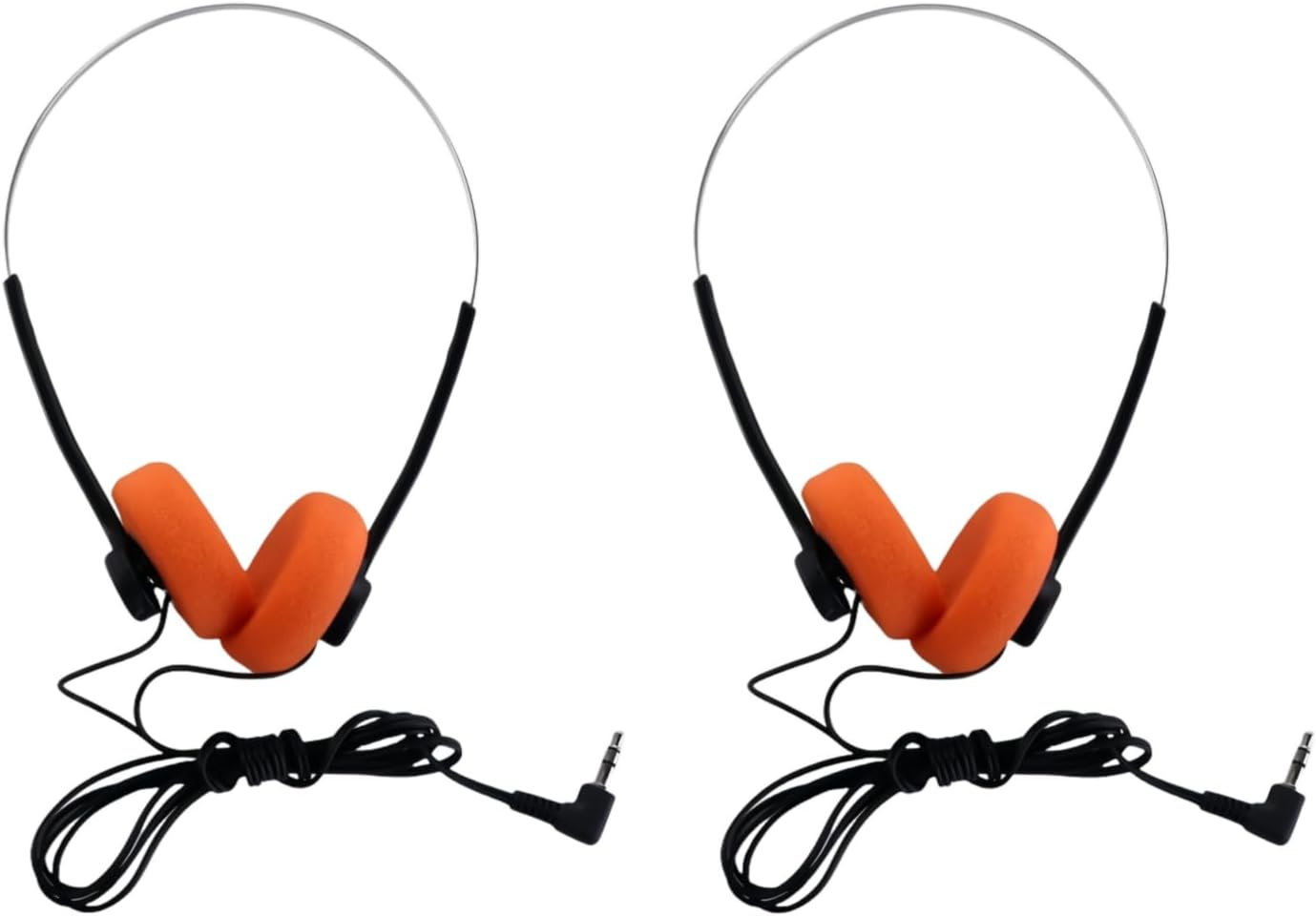 Wwyan 2Pcs Orange Retro Over-Ear Headphones,Wired Stereo Headphones, Hifi Stereo Sound, Lightweight Portable with Adjustable Headband, Comfortable Headset for Travel & Daily Use image number 3