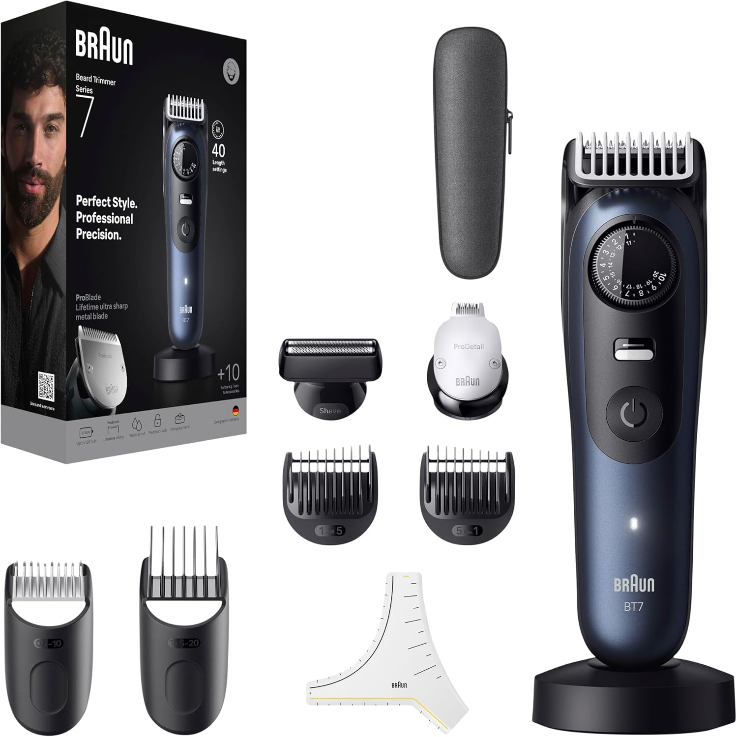 Braun BT754 Series 7 Beard Trimmer with 10 Styling Tools image number 1