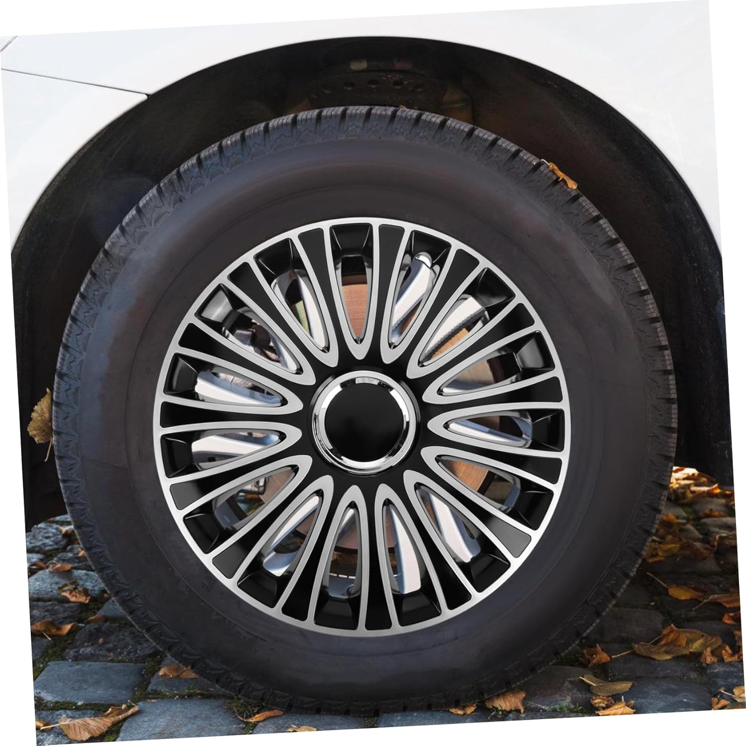 LABRIMP Automotive Hubcap Cover Silver Durable Wheel Center Cap Replacement for Car Rim Decoration Easy Installation