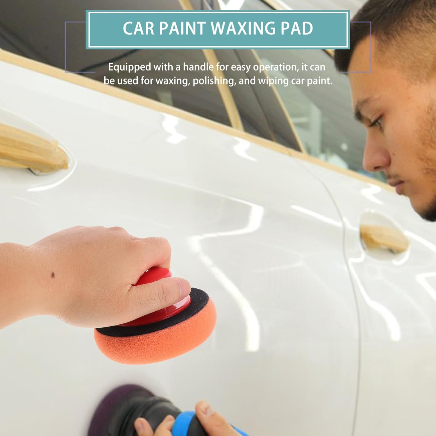 ABOOFAN Waxing Sponge Pad for Car Detailing Tool Car Buffer Pads Comfortable Grip for Wax Removal and Polishing for Automotive Accessories Cleaning image number 4