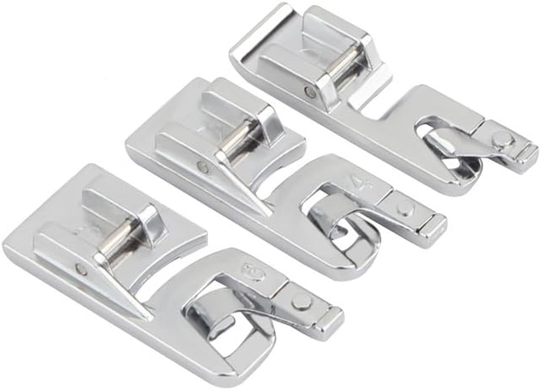 Windman 3 Sizes Rolled Hem Foot 3 Mm, 4 Mm, 6 Mm Hemmer Foot for Singer Brother Hem Foot Low Shank Machine Sewing Foot Hemmer