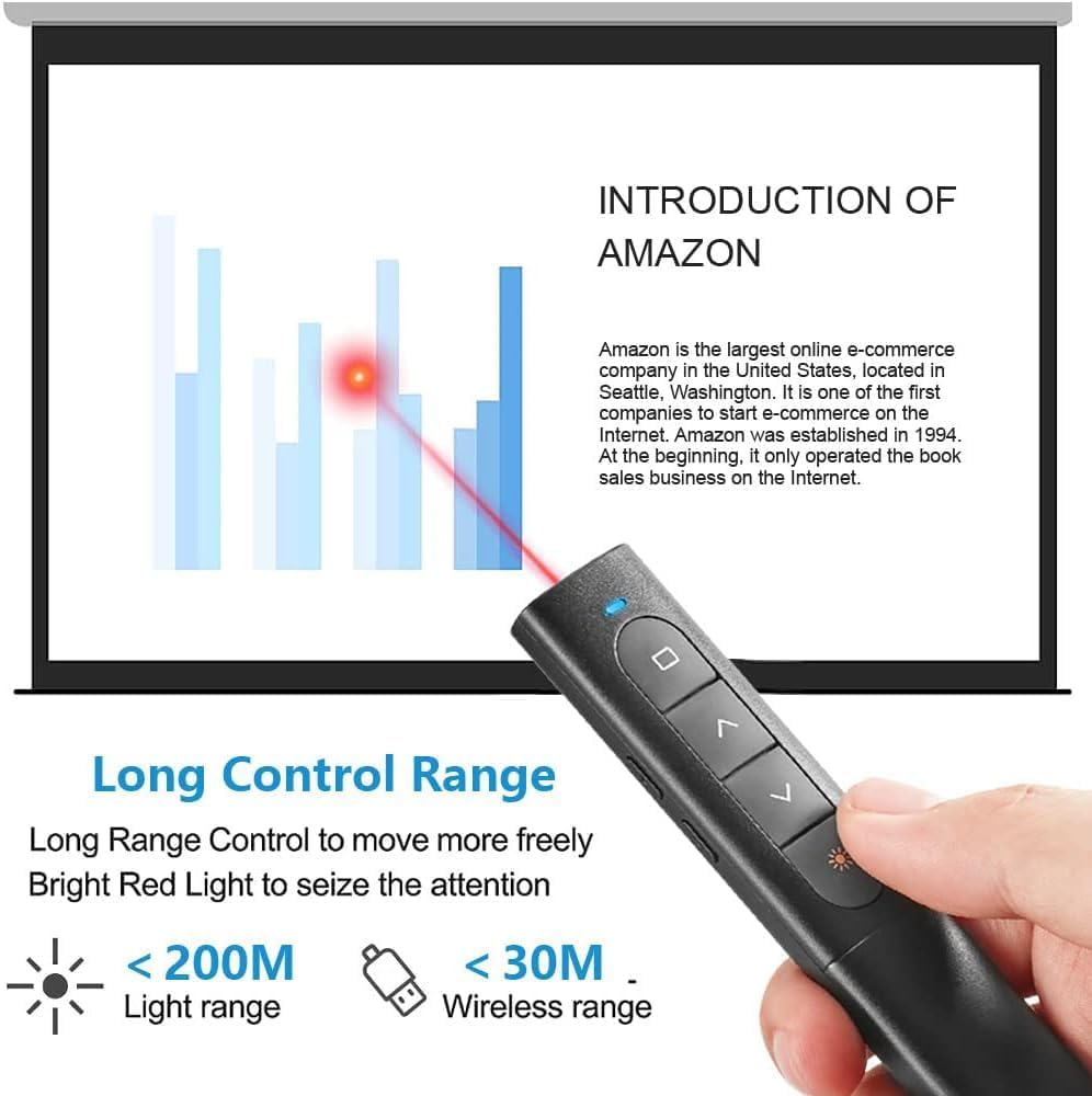 Usb/Type-C 2 in 1 Presentation Clicker for Powerpoint, Hyperlink Volume Control Wireless Presenter Remote Presentation Pointer Slide Advancer PPT Clicker for Mac Ipad Computer Laptop image number 4