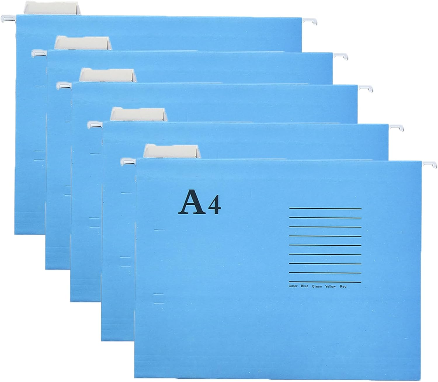 A4 Suspension File, 10 PCS Blue Polypropylene Filing Cabinet Suspension Files with Tabs and Card Inserts A4 Hanging Filing Folders for Office Organization Home Work
