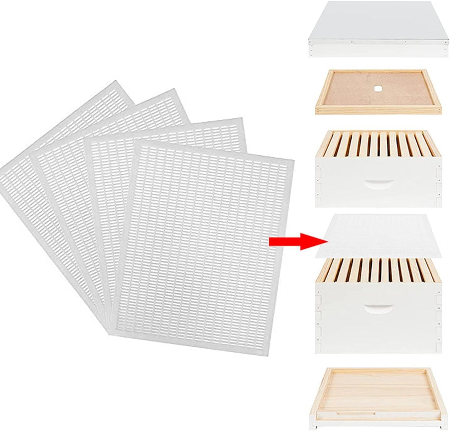 2Pcs Queen Excluder Plastic Beekeeping Queen Excluder Cutable Design Practical Proffesional Queen Bee Excluder for Beekeeping - White image number 5