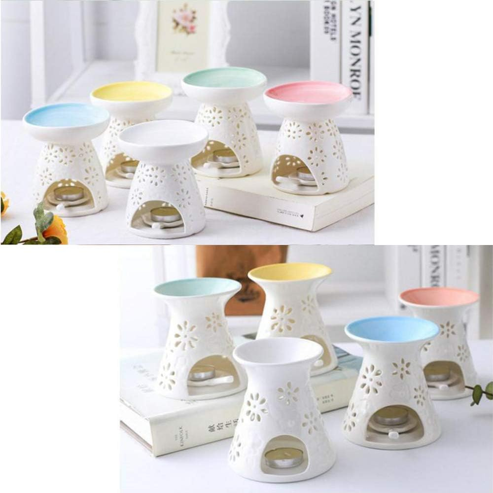 Sculpture Statue Antiques Collectables，Ceramic Tea Light Holder, Aromatherapy Essential Oil Burner, Wax Warmer Great Decoration for Living Room, Balcony, Patio, Porch and Garden,E (Color : A) image number 4