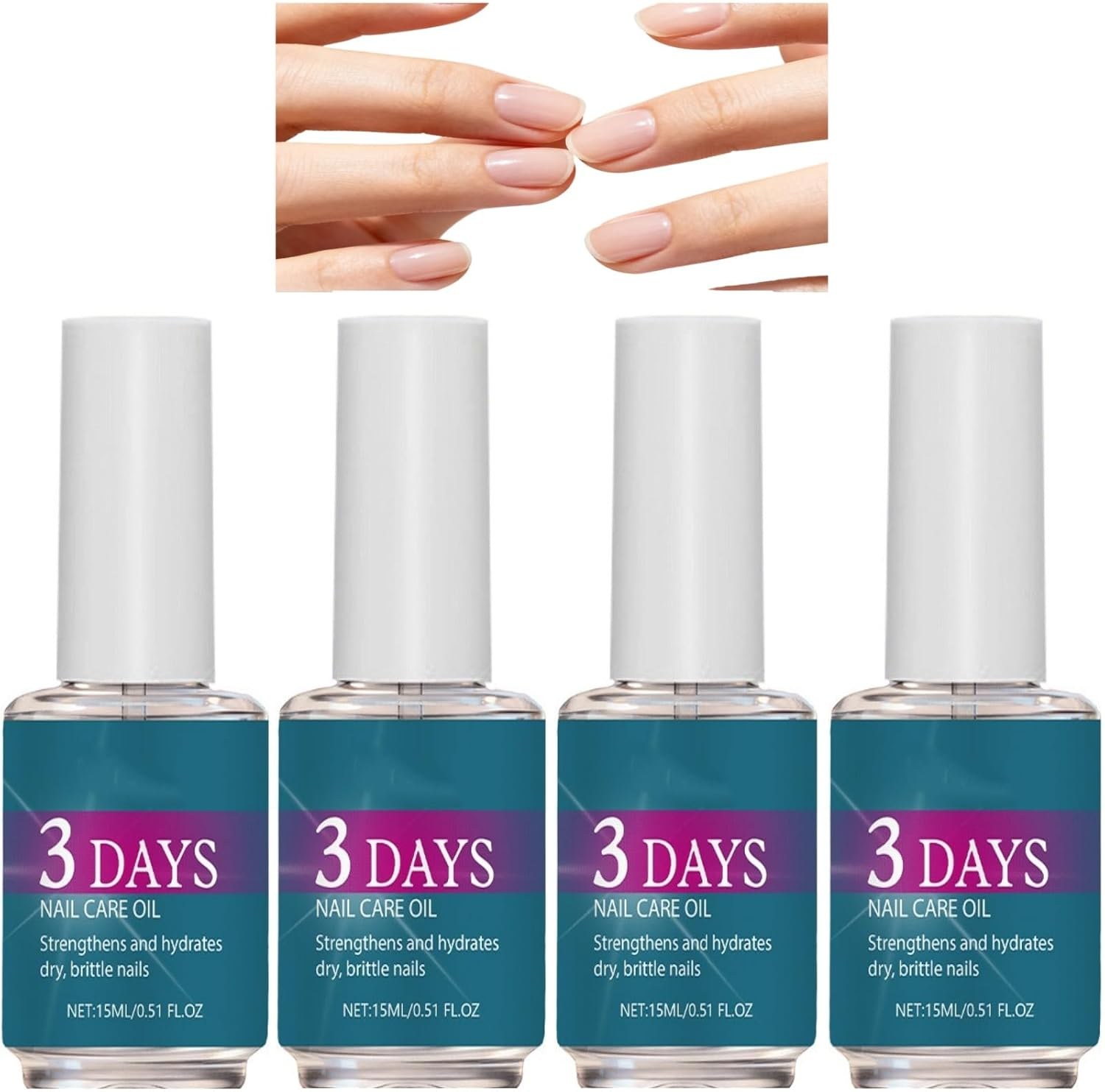 3 Days Nail Care Oil, Nail Strengthener & Hydrator Hydrates for Dry Brittle Nails, Cuticle Oil for Nails Growth for Damaged,Discolored, or Weak Toenails & Fingernails, Lightweight, Gentle (1PCS)