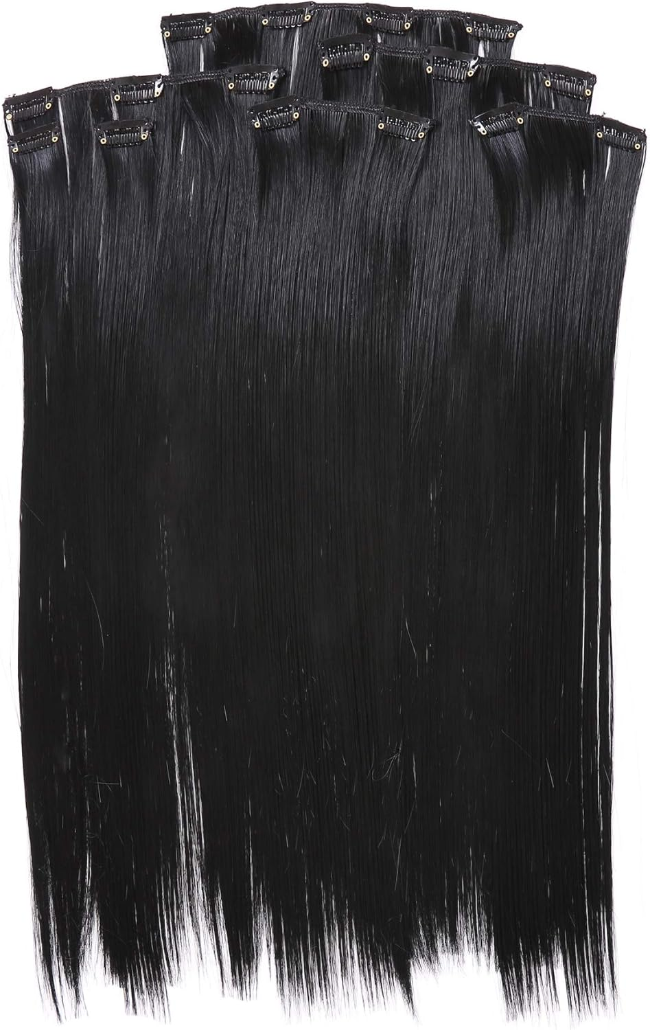 Prettyland R01 7-Piece Set Static-Free Clip-In 50 Cm Straight Long Hair Extensions Orange Copper Red